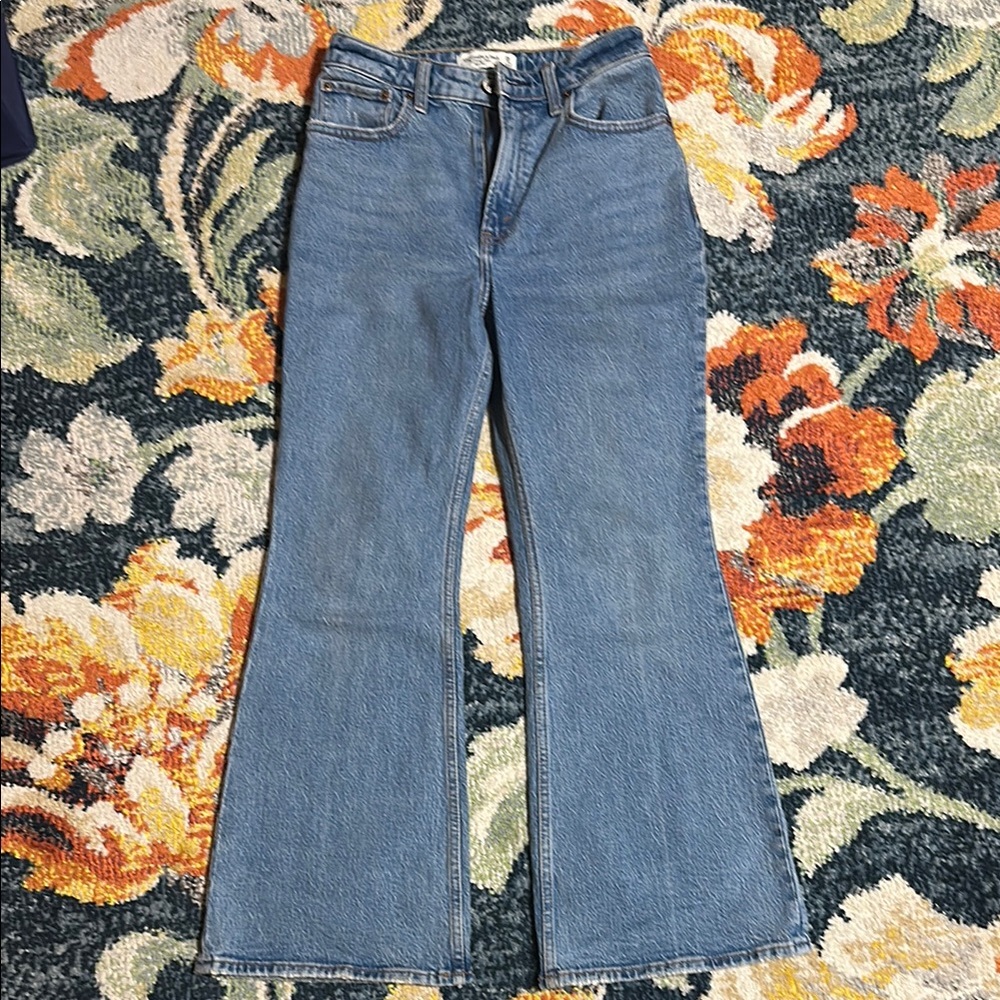 Abercrombie & Fitch Blue Flare Wide Leg Jeans